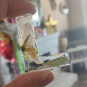 Dried Flower Resin Letter “L”
